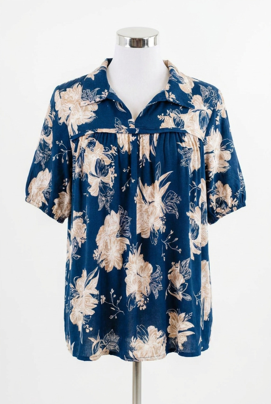 NEW JODIFL just coasting floral blouse in navy
